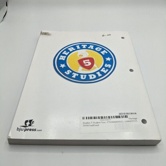 Heritage Studies 5 Student Text. Acivity Manual. BJU Press - Used - Acceptable - Picture 5 of 5